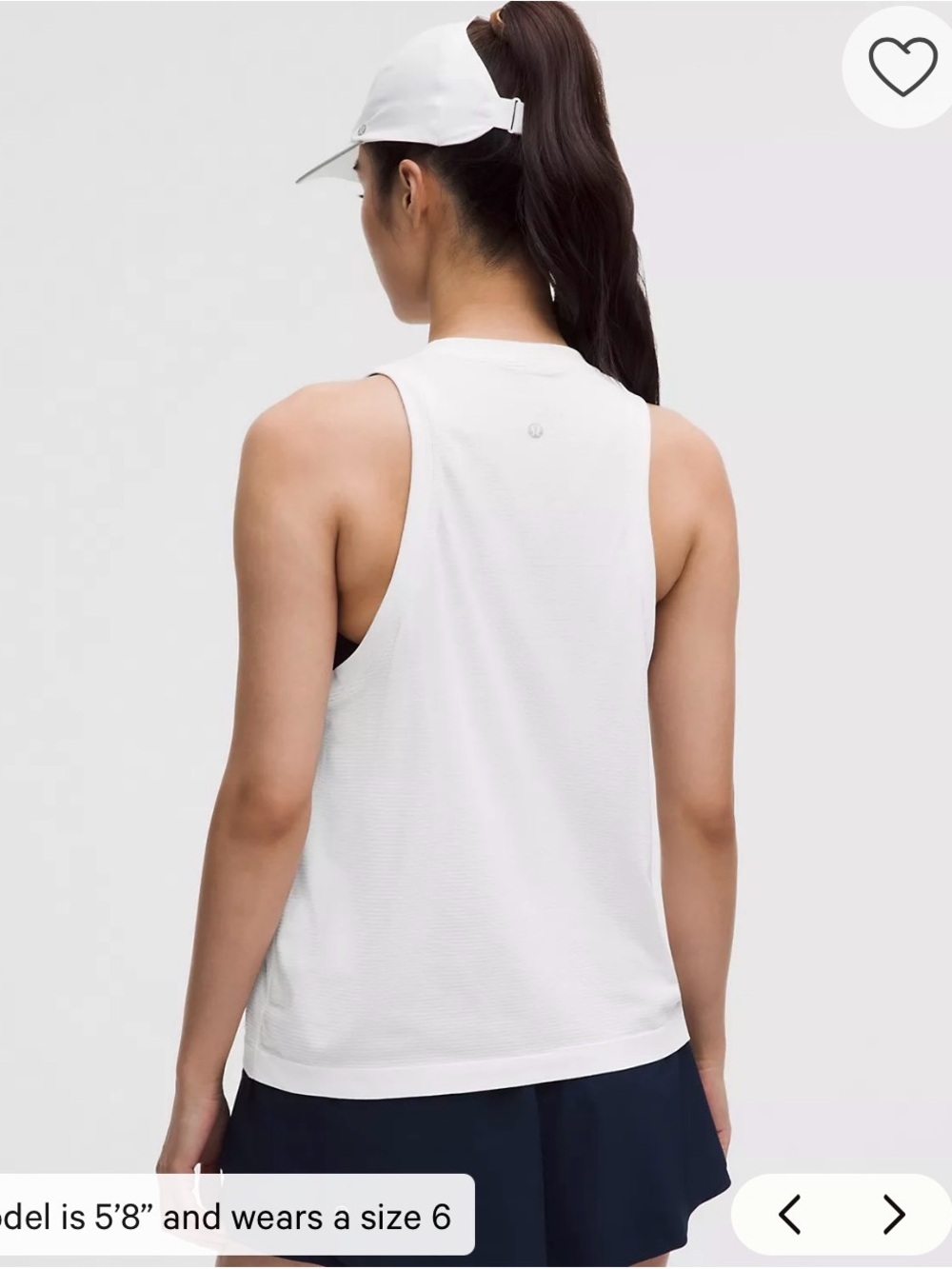lululemon athletica White Athletic Racerback Tank